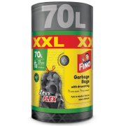 Vrecia zaťahovacie FINO Zeus FLEX XXL 70 ℓ, 35 mic., 55 x 85 cm, strieborné (21 ks)