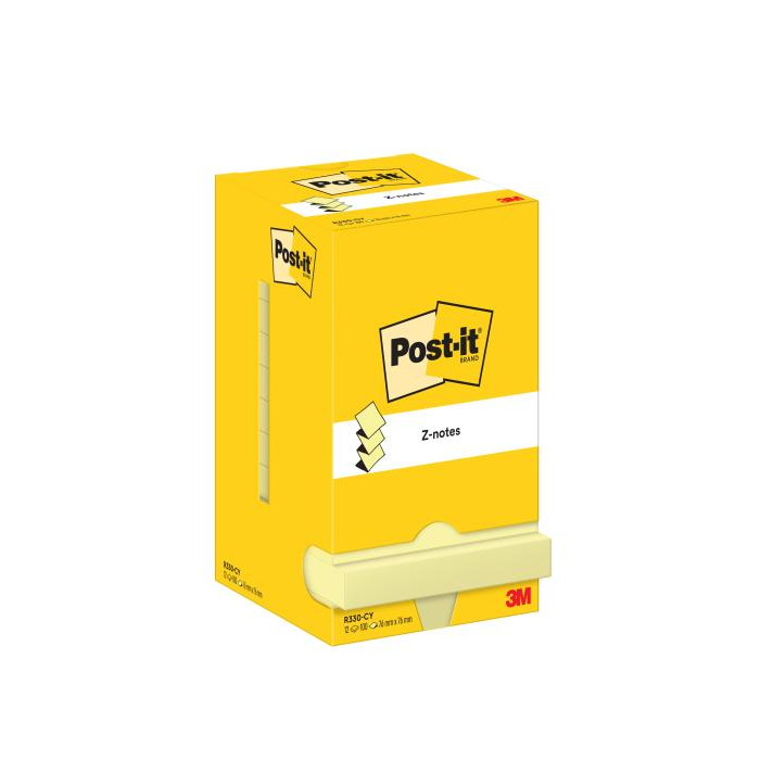 Z-bloček Post-it 76x76 žltý 12x100 lístkov