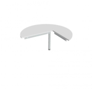 Doplnkový stôl Gate, ľavý, 120x75,5 cm, biely/kov