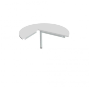 Doplnkový stôl Gate, pravý, 120x75,5 cm, biely/kov