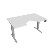 Pracovný stôl Motion Ergo, PO, 3S, 140x61-128x90 cm, biela/sivá