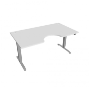 Pracovný stôl Motion Ergo, ZO, 2S, 160x70,5-120,5x90 cm, biela/sivá