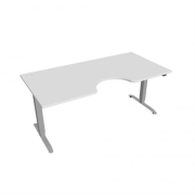 Pracovný stôl Motion Ergo, ZO, 2S, 180x70,5-120,5x90 cm, biela/sivá
